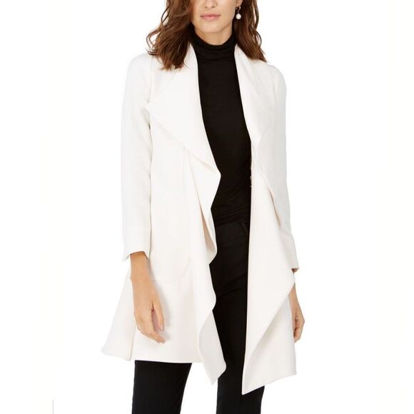 New 10 Ivory Anne Klein Cascade Open-Front Jacket - Picture 1 of 8